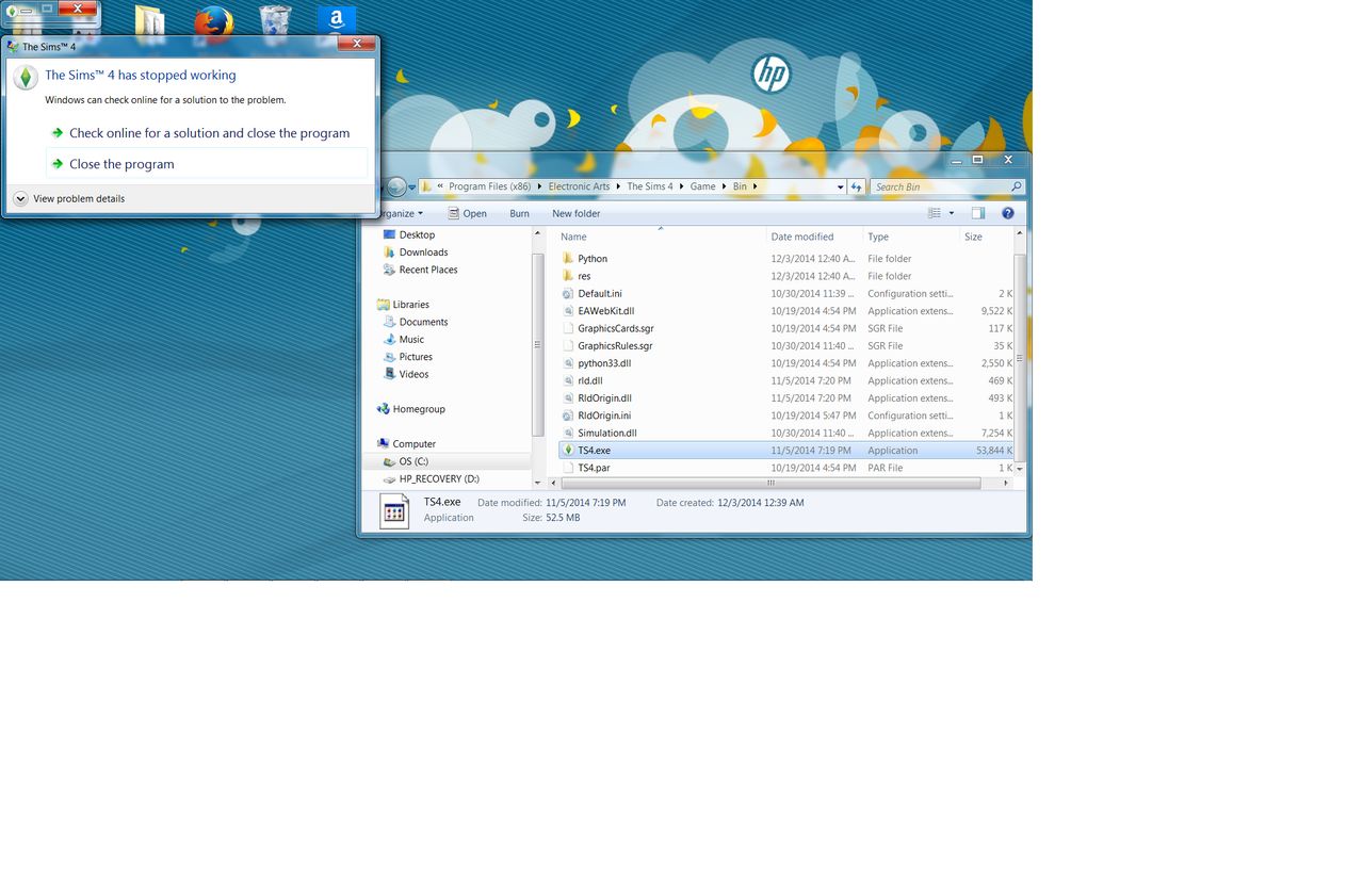 Sims 4 Game Crash Prntscrn