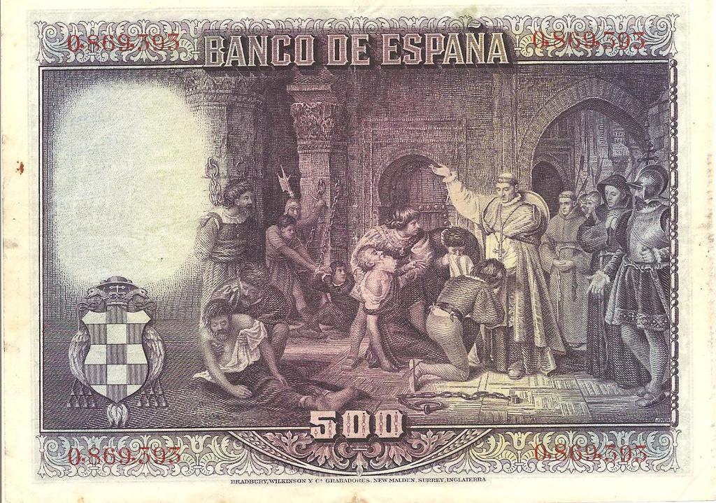 500 pesetas cardenal Cisneros  Image