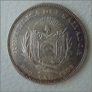 1 Peso 1908 Republica del Salvador (Colón) Image