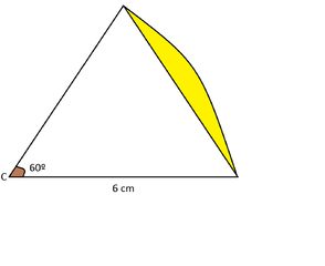 Calcula a área do segmento circular da figura Knidhiwhdfoefoeggregrthythyji8likj