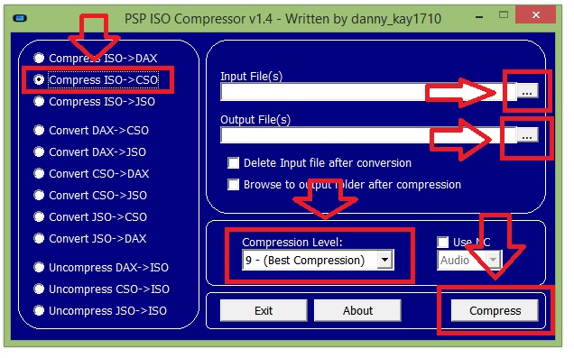 [TUTORIAL] Compactando quase todos os formatos de ROMs e ISOs para ganhar espaço no cartão de memória Psp_iso_compressor