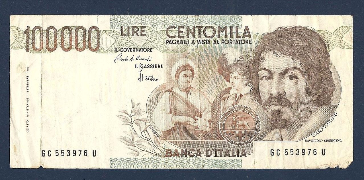 100.000 Liras Italia,  1983 (Caravaggio). Imagen_59