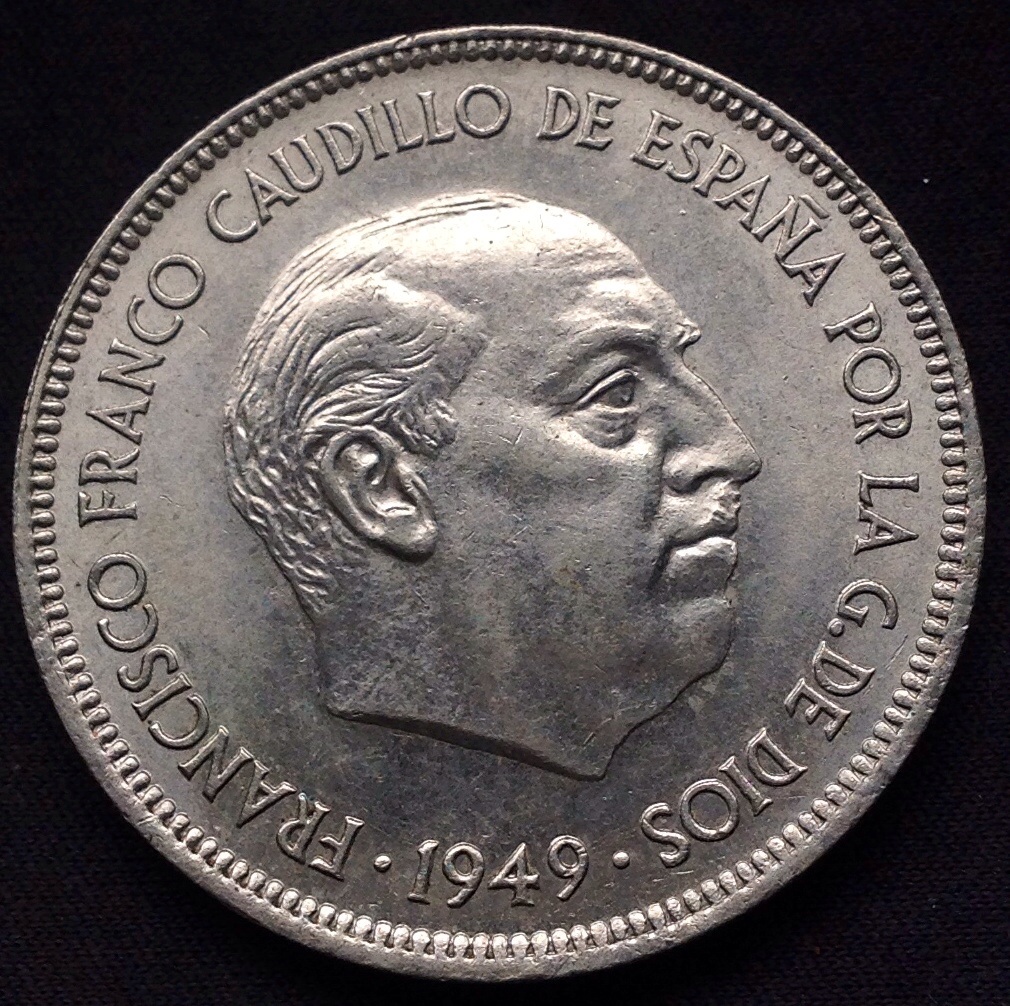 5 pesetas 1949 *49 Estado Español Image