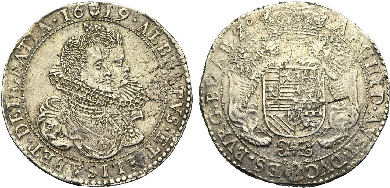 Ducatón de Alberto e Isabel. 1619. Ducado de Brabante (Amberes). Image