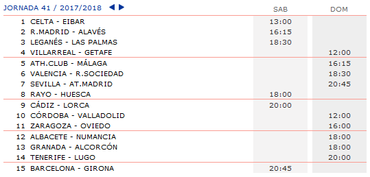 LA QUINIELA DE ZONAMALAGUISTA. J25ª (24-25 Febrero) Q_HORARIOS