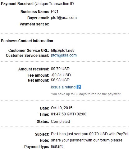 1º Pago de Ptc1 ( $9,79 ) Ptc1payment