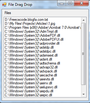 کشیدن و رها کردن فایل ها در برنامه c# FileDragAndDrop
