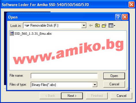 Инструкция по замене програмного обеспечения ресиверов Amiko 540-570  002