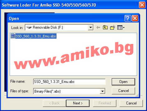 Инструкция по замене програмного обеспечения ресиверов Amiko 540-570  003