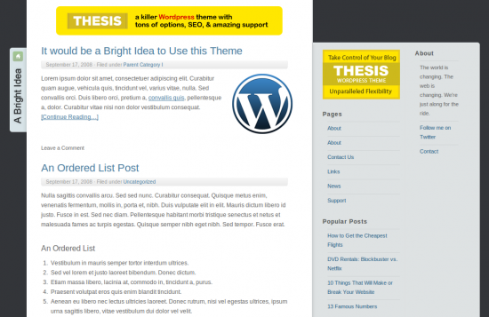 Thesis Skin For Your Thesis WordPress Theme A-bright-idea-e1281420264617