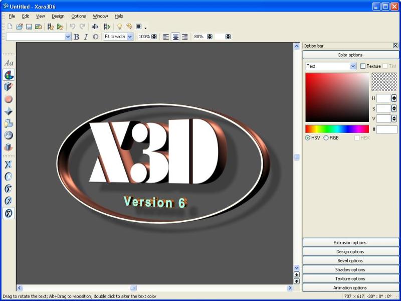 Xara 3D 6.0 Full + bản portable -thiết kế chữ 3d cực đẹp Xara3d_screen