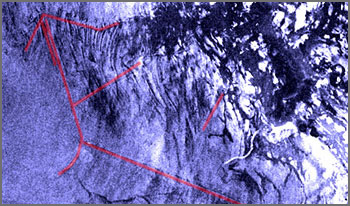 Ruines sous-marines dans les Caraïbes Andros_sat