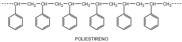 O poliestireno, cuja porção da cadeia polimér 78