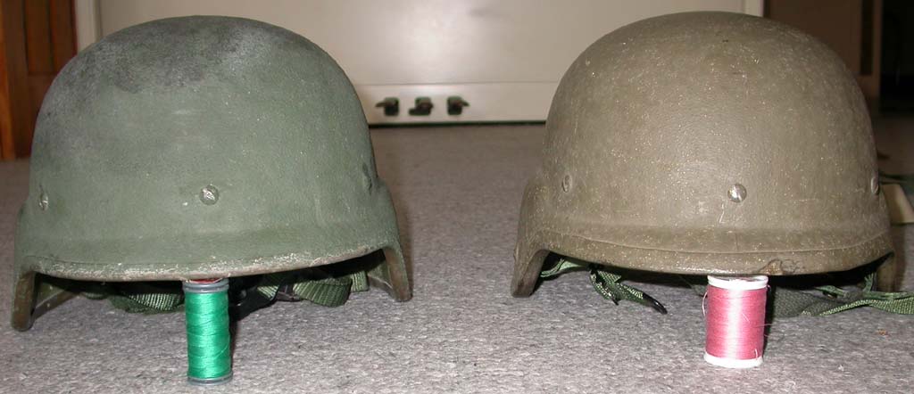 Comparatif de casques PASGT / Lightweight Helmet Devant