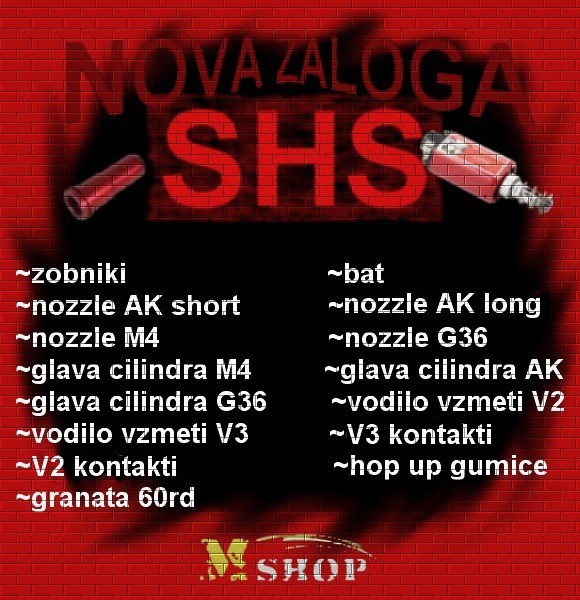 v M-shop prispela pošiljka SHS delov Shszaloga