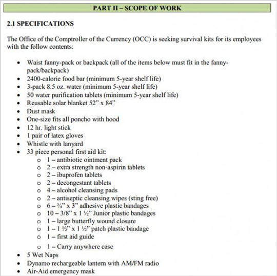 U.S. Treasury orders survival kits Treasury-Survival-Kits