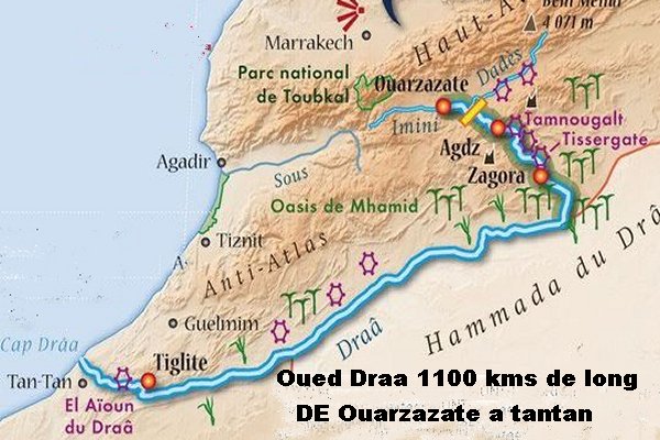 Circuit carte La vallee du Draa Tinzouline Tighdouine Oued_draa1