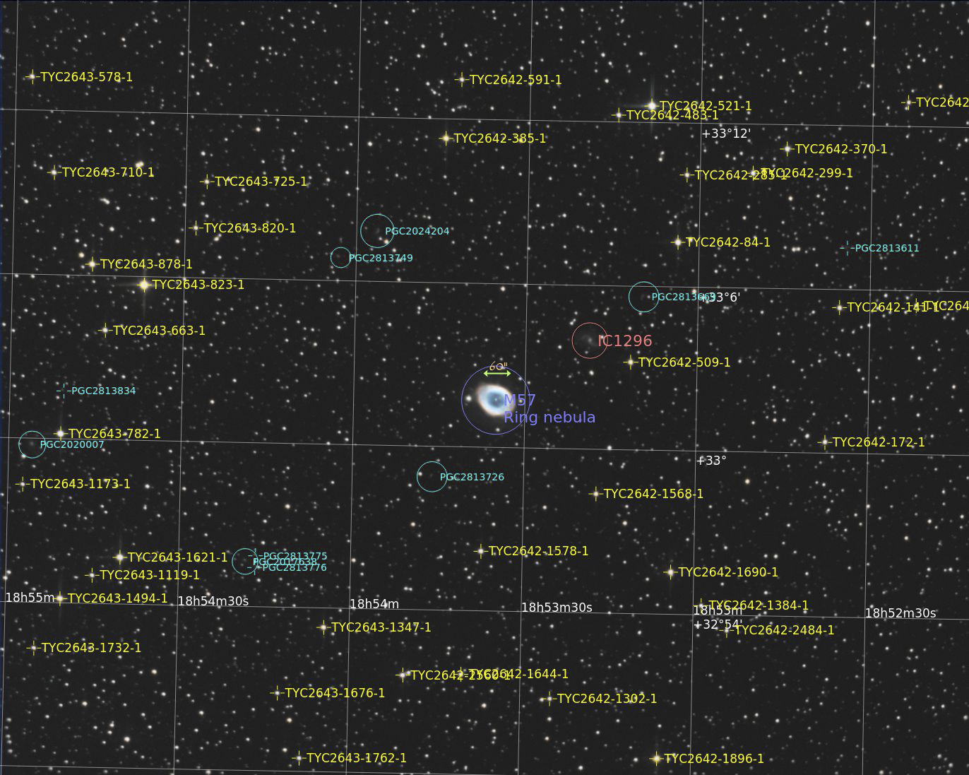 M57 FWHM moyen = 6 M57_lum_rl2_7_0_WCS_Annotated