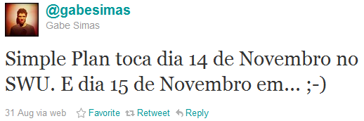 [Rumor]: Simple Plan no Brasil dia 15-11! GabeSimas