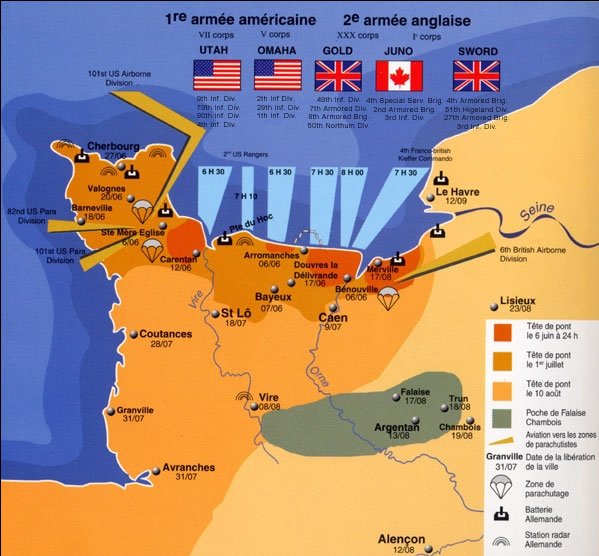  Été 1944 : la bataille de Normandie Carte