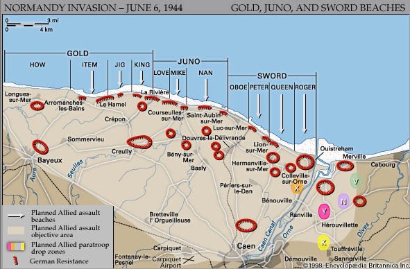  Été 1944 : la bataille de Normandie Carte