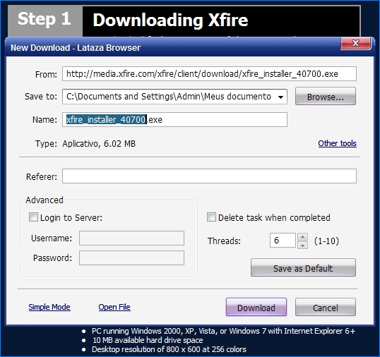 [TUTORIAL]XFire - Comunicador Instantâneo Para Jogadores Tutxfire002