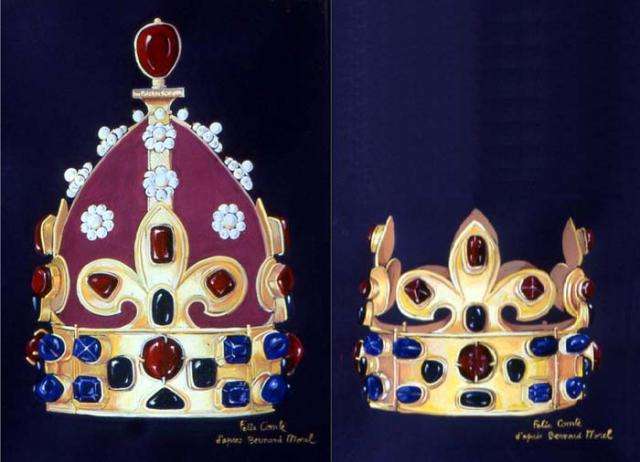 Le couronnement des reines de France à Saint-Denis : un demi-sacre ?  534_3_couronnecharlemdessin