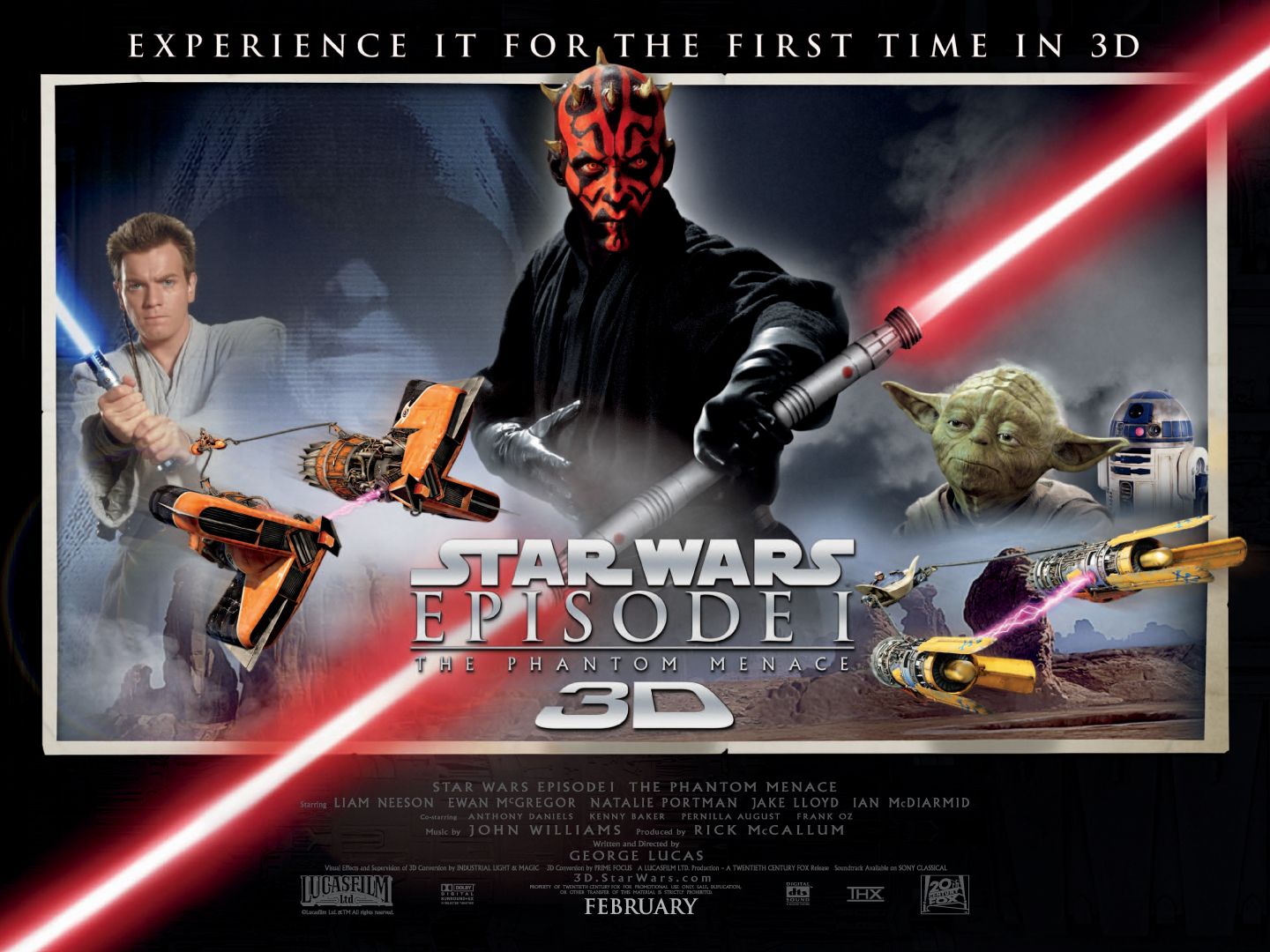 FILM >> "Star Wars: Episodio I - La Amenaza Fantasma" (1999) Star-Wars-3D-quadposter