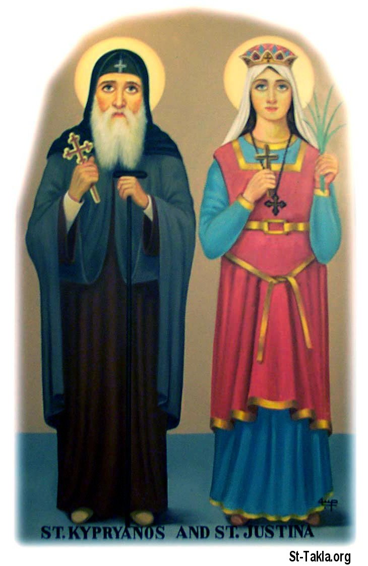 القديسة يوستينا Www-St-Takla-org--Coptic-Saints-Saint-Kyprianos-n-St-Justina-01