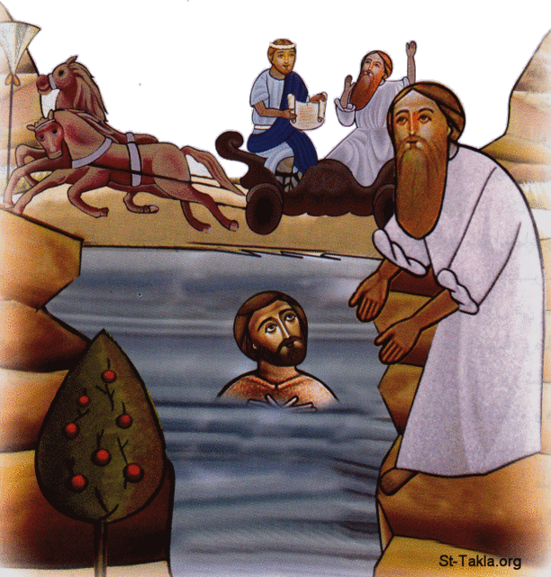 سنكسار اليوم:الاحد 25 أكتوبر 2015 م و 14 شهر بابه المبارك لسنة 1732 للشهداء Www-St-Takla-org--The-Baptism-of-the-Ethiopian-Eunuch-Minister-by-Philip-01