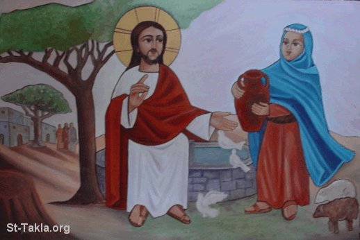 كرازة السامرية الناجحة Www-St-Takla-org___Jesus-with-Samaritan-Woman-01