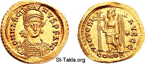 قصة الراهب والشجرة هدف الحياة - هل تخدمني أنا؟ - المال Www-St-Takla-org___Flavius-Marcianus-Marcian-450-457-AD-AV-Solidus-Constantinople-mint-Struck-450-AD