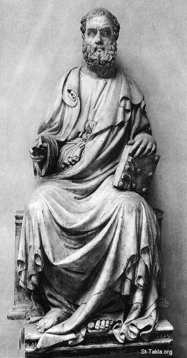 كاتدرائية مار مرقس الرسول بالإسكندرية  Www-St-Takla-org--086-Statue-of-Saint-Mark-by-Niccolo-di-Piero-Lamberti-1410-12-Museo-dellOpera-del-Duomo-Florence-Italy