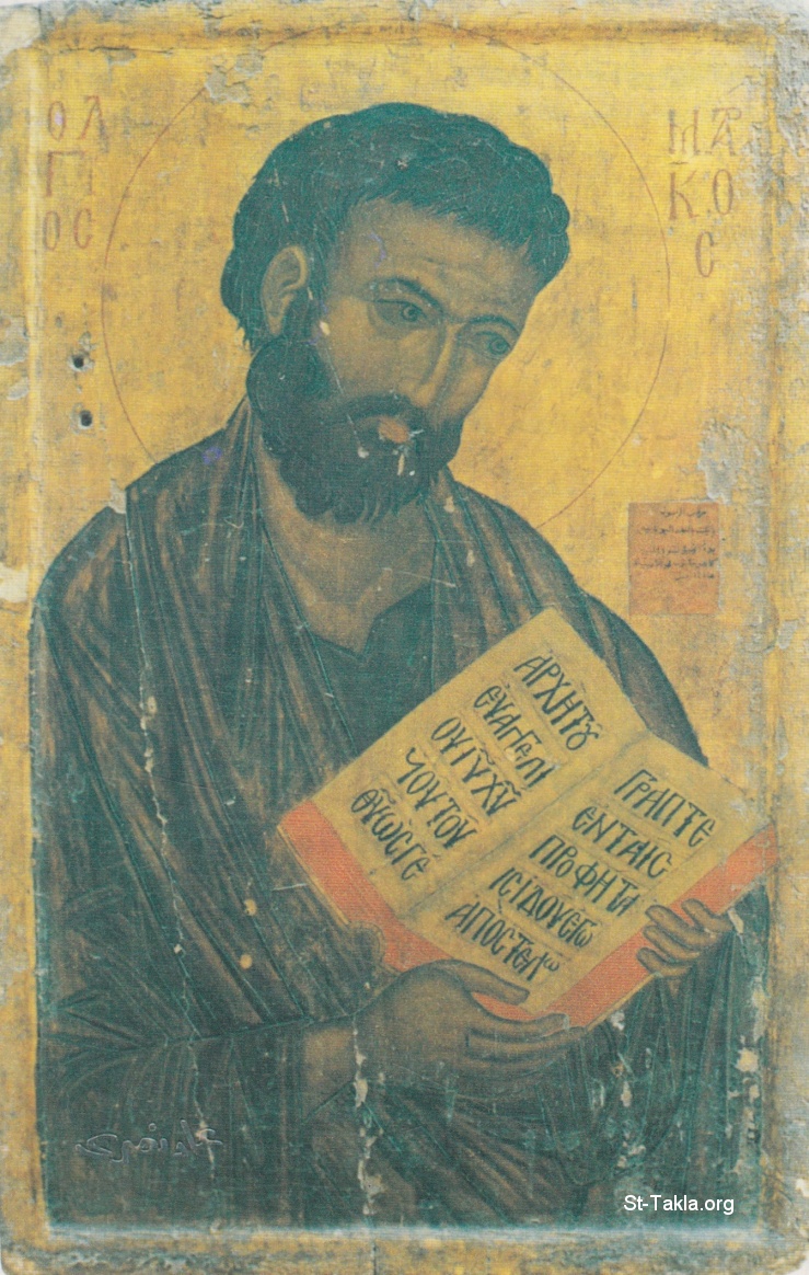 كتاب ناظر الإله الإنجيلي مرقس الرسول القديس والشهيد - صفحة 2 Www-St-Takla-org--093-St-Mark-Icon-Saint-Makarios-Monastery-Egypt-13-Century