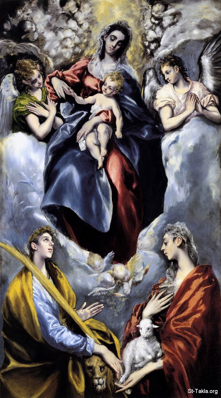 الشهيدة آجنس  Www-St-Takla-org--Saint-Mary-with-St-Martina-St-Agnes-El-Greco