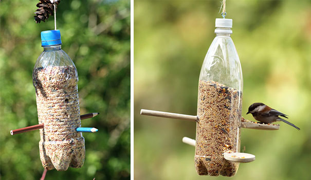 faire une mangeoire pour les oiseaux l'hiver Plastic-bottles-recycling-ideas-1