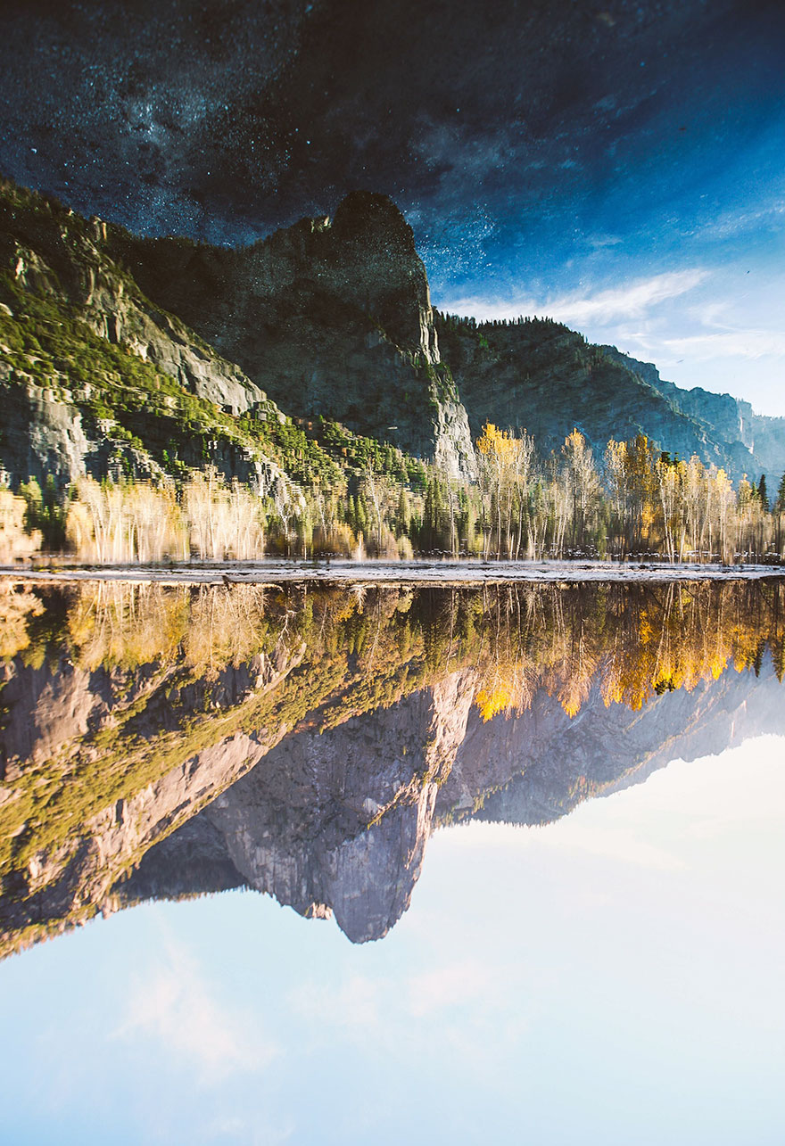 Quand ce photographe a retourné sa photographie, il ne s'attendait sûrement pas à un tel résultat ! Par Corentin                             Flipped-river-photo-kevin-wolf-yosemite-2