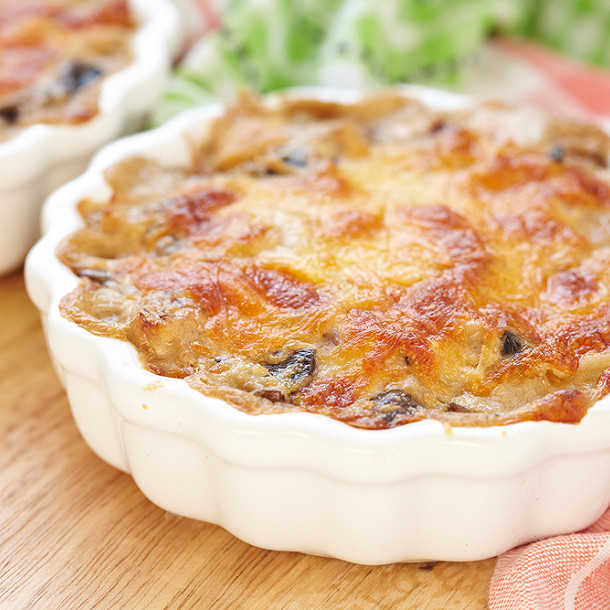 Quiche sans pâte aux champignons, poireau et comté I115518-quiche-sans-pate-aux-champignons-poireau-et-comte