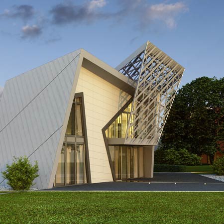 صور لبعض الافكار للمداخل الفلل Libeskind-villa-entrance