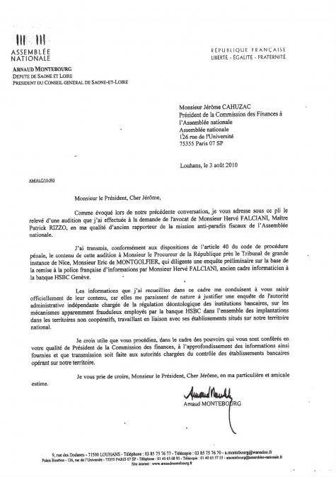 Comment Cahuzac a protégé HSBC (Médiapart) Lettre_MontebourgCahuzac