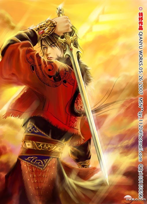 Incríveis ilustrações de mangá Swordsman_in_the_clouds_by_qianyu