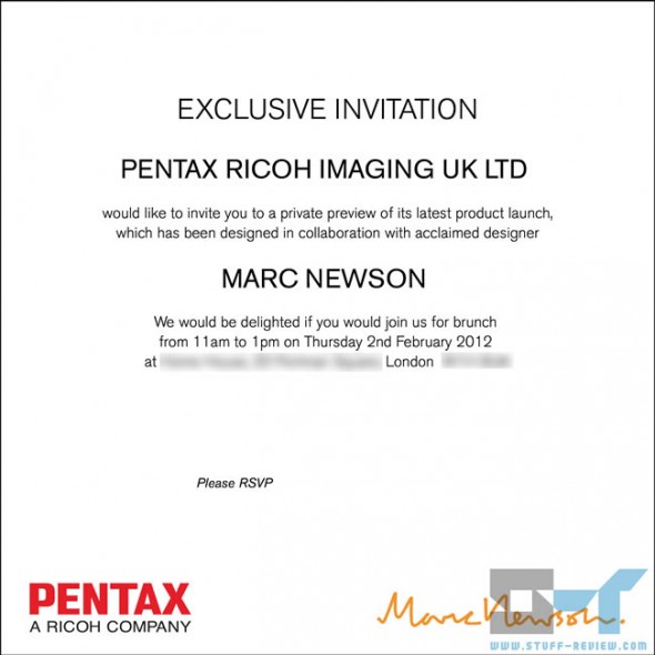 PENTAX RICOH IMAGING AMERICAS CORPORATION INTRODUCES PENTAX K-01 Pentax-marc-newson-event-invitation-3001-590x590
