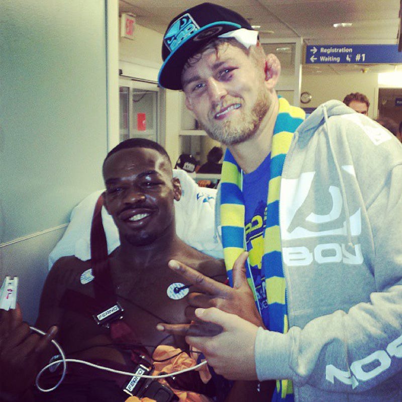 Jon Jones refuses to give DC a shot at the title.  Jon-jones-alexander-gustafsson-ufc-hospital