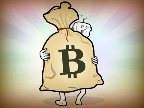 Bitcoin Site Shuts Down After Being Robbed Of Every Single Coin It Held Online Bitcoin-money-sack-with-digital-currency-robot