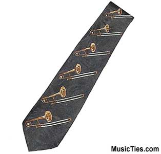 Corbatas y sombreros Trombone-tie-music