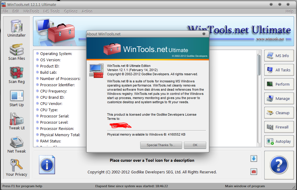 WinTools.net Ultimate Edition v12.1.1 لصيانة النظام وتحسين أدائه  2e91932262acf93f