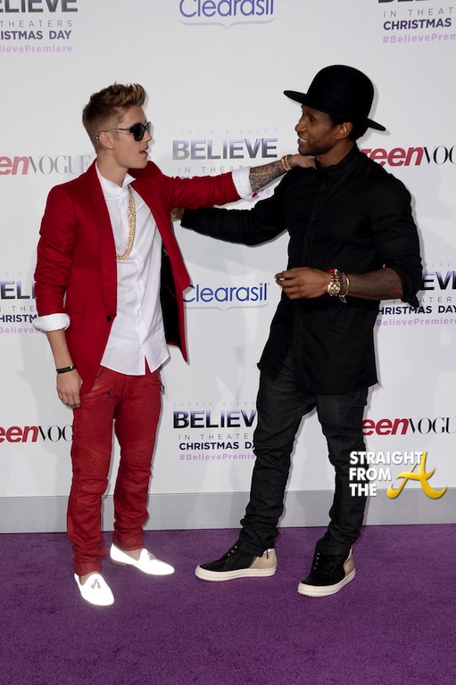 ¿Cuánto mide Usher Raymond? - Altura - Real height Usher-Justin-Bieber-Premiere-2013-9