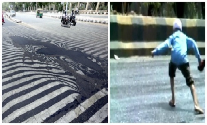 It’s so hot in India that roads are melting Melting-roads-india