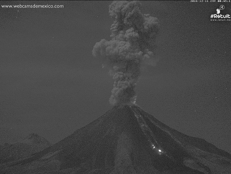 11 volcanoes erupting around the world last week. The volcanic unrest continues Colima-eruption-december-2016-2