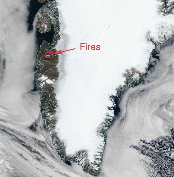 Two extremely rare wildfires are burning in Greenland Wildfires-greenland-august-2017-2